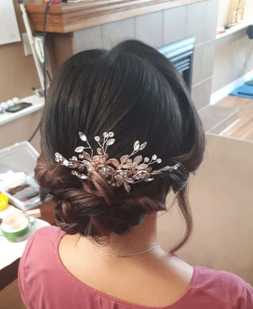 Bridal trial hair and makeup updo styling — YesMona Beauty Burnaby