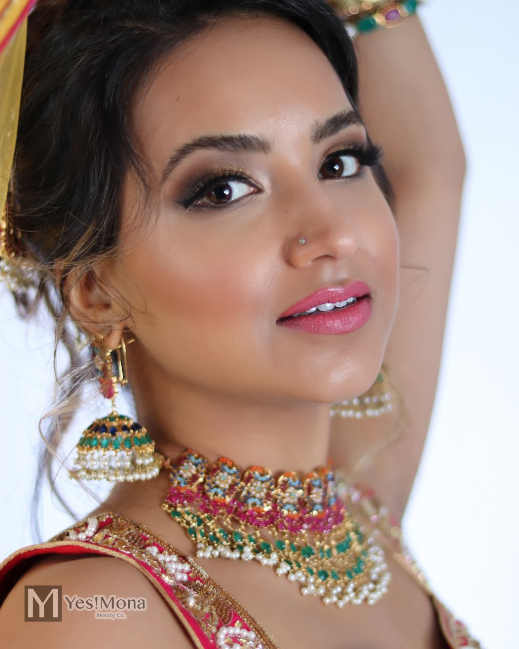 Indian style wedding bridal makeup by YesMona Beauty — Vancouver